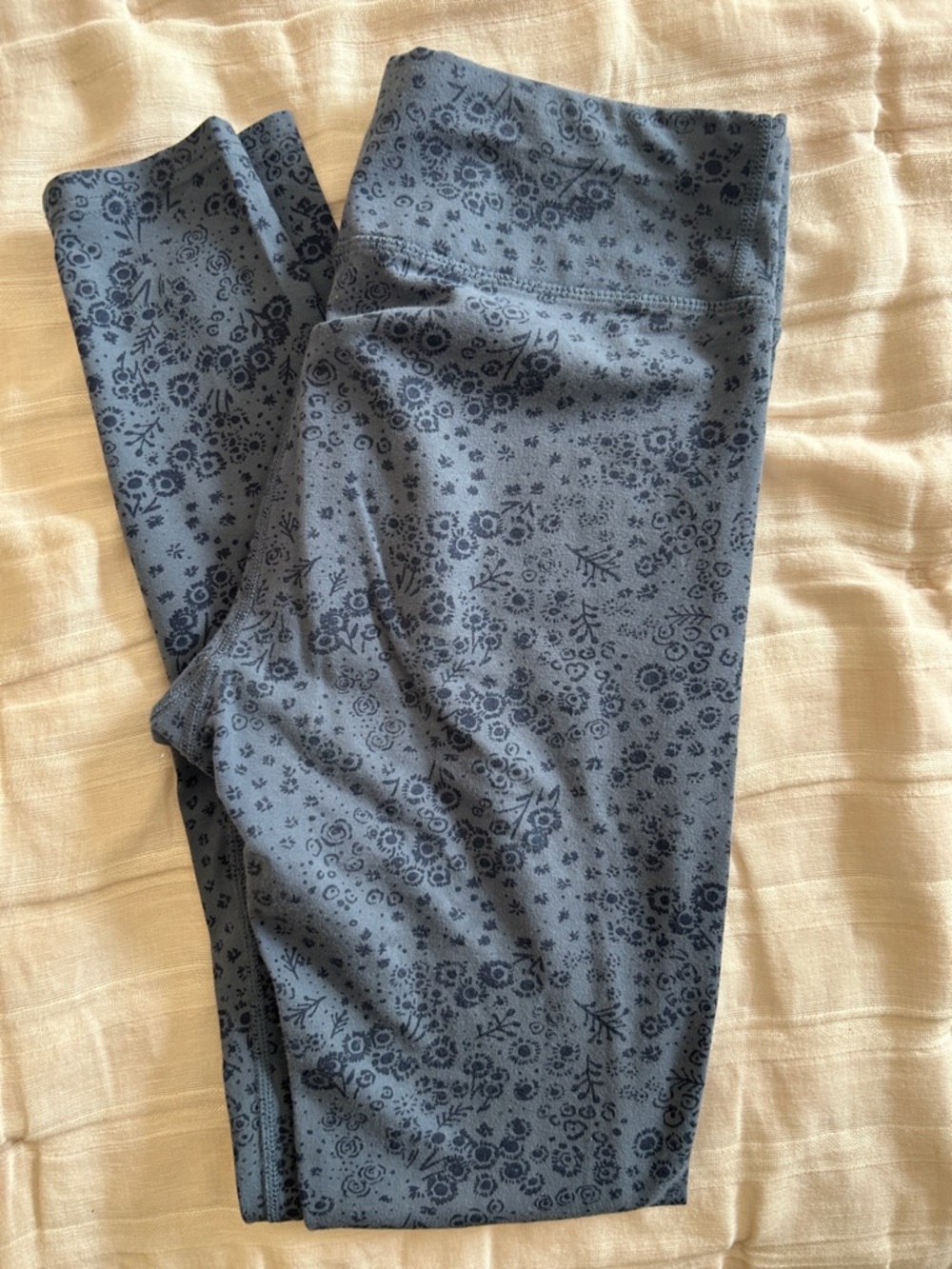Pact Organic Cotton Leggings Floral Blue Small